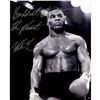 Image 1 : Mike Tyson Signed Glaring In Ring 16X20 Photo W "Baddest Man On The Planet" Insc