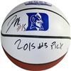 Image 1 : Jahlil Okafor Signed Duke University White Panel Full Size Basketball W/ "2015 #3 Overall Pick" Insc