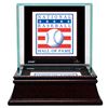 Image 1 : Baseball Hall Of Fame Logo Background Glass Baseball Case