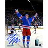 Carl Hagelin Signed Celebrating Game Winning Goal Vs The Senators 8X10 Photo