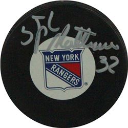 Stephane Matteau Signed NY Rangers Puck