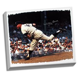 Whitey Ford Pitching  Signed 20X24 Canvas