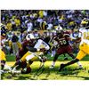 Image 1 : Jadeveon Clowney Hit Vs. Michigan Signed 16X20 Photo W/ "The Hit Heard Round The World" Insc.