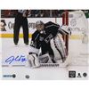 Image 1 : Jonathan Quick Signed LA Kings Stick Save 8X10 Photo