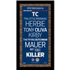 Image 1 : Minnesota Twins Subway Sign W/ Game Used Dirt Mini Framed 10X20 7331 Style (Brick Background)