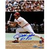 Image 1 : Pete Rose Signed Swinging 8X10 Photo W/ Hit King Insc