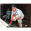 Image 1 : Larry “Yogi” Berra Putting On Shin Guard Signed 11X14 Horizontal Photo