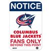 Image 1 : Columbus Blue Jackets Fans Only 8X12 Aluminum Sign