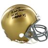 Image 1 : Dave Casper Signed Notre Dame Mini Helmet W/ 1973 National Champs, Notre Dame 24/ Alabama 23 Inscrip