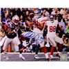 Image 1 : Victor Cruz Signed Super Bowl XLVI Touchdown Horizontal 16X20 Photo