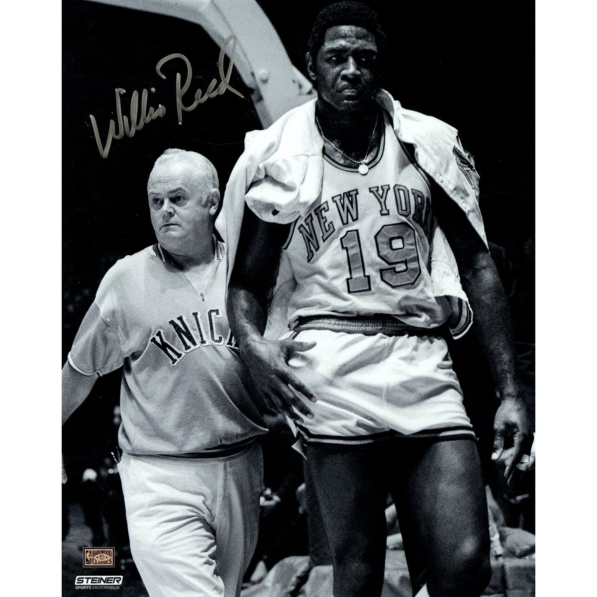 Willis Reed Walk Off Court With Trainer Signed 8X10 Photo