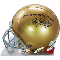 Rudy Ruettiger Signed Authentic Notre Dame Full Size Helmet W/ "It's Always Too Soon To Quit" Insc