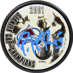 Patrick Roy Colorado Avalanche Signed 2001 Stanley Cup Champions Puck (AJ Sports Auth)