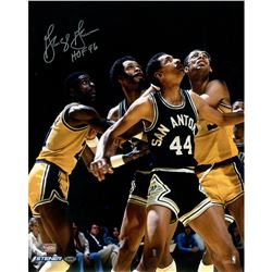 George Gervin  Signed Box Out 16X20 Photo W/ HOF 96"Insc.