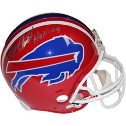 Bruce Smith Signed Authentic Red Bills Helmet W/ HOF Insc