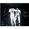 Image 1 : Keith Hernandez & Dwight 'Doc' Gooden Dual Signed Meet At The Mound B&W 16X20 Photo W/ "The Best Doc