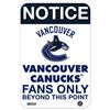 Image 1 : Vancouver Canucks Fans Only 8X12 Aluminum Sign