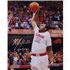 Image 1 : Kris Joseph Syracuse White Jersey Dunk Vertical 8X10 Photo W/ "Go Cuse" Insc.