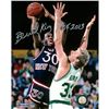 Image 1 : Bernard King Signed Shot Over Bird 8X10 Photo W/ HOF Insc