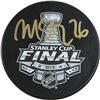 Image 1 : Martin St. Louis Signed 2014 Stanley Cup Logo Puck (Signed In Gold)
