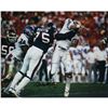 Image 1 : George Martin SB XXI Hit On Elway Horizontal 16X20 Photo (Signed In Black)