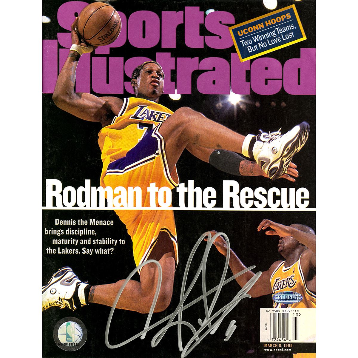 Rodman Magazines Dennis Rodman Signed 3/8/99 Sports Illustrated Magazine