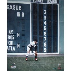 Carl Yastrzemski Fielding Vertical 16X20 Photo W/ "HOF 89" Insc Signed By Photographer Ken Regan