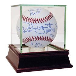 Robin Yount Signed MLB Baseball W/ "HOF 99, 3,142 Hits, MVP 82-89, 3X All-Star, 3X S.S/GG" Insc. (ML