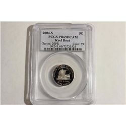 2004-S KEEL BOAT NICKEL PCGS PR69 DCAM