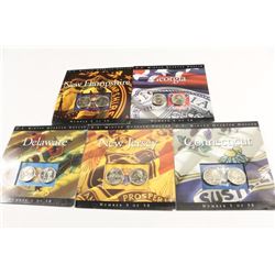 5 ASSORTED 50 STATE QUARTER P & D UNC SETS