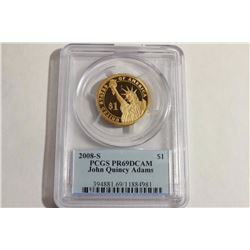 2008-S JOHN QUINCY ADAMS DOLLAR PCGS PR69 DCAM
