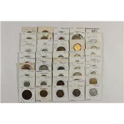50 ASSORTED FOREIGN COINS ALL FLIPPED AND LABELED