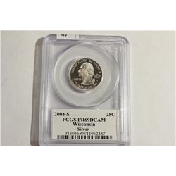 2004-S SILVER WISCONSIN QUARTER PCGS PR69 DCAM