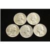Image 1 : 5 ASSORTED WASHINGTON SILVER QUARTERS
