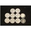 Image 2 : 10 ASSORTED 1940'S MERCURY DIMES
