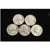 Image 1 : 5 WASHINGTON SILVER QUARTERS