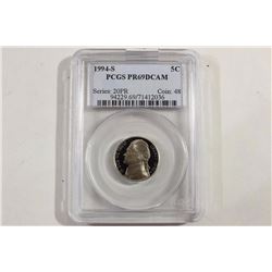 1994-S JEFFERSON NICKEL PCGS PR69 DCAM