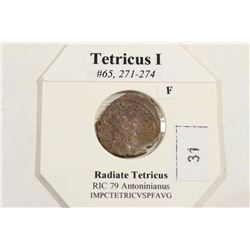 271-274 A.D. TETRICUS I ANCIENT COIN (FINE)