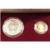Image 2 : 1988 GOLD & SILVER US OLYMPIC 2 COIN SET PROOF