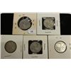Image 1 : 1937,38,42,47 & 51  CANADA SILVER 25 CENTS