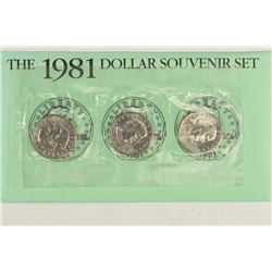 1981 P/D/S SBA DOLLAR SOUVENIR SET WITH ENVELOPE