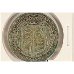 1924 GREAT BRITAIN SILVER 1/2 CROWN