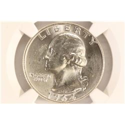 1964-D WASHINGTON SILVER QUARTER NGC MS64