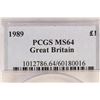 Image 3 : 1989 GREAT BRITAIN POUND PCGS MS64