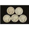 Image 1 : 5 ASSORTED TEENS MERCURY DIMES