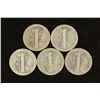Image 2 : 5 ASSORTED TEENS MERCURY DIMES