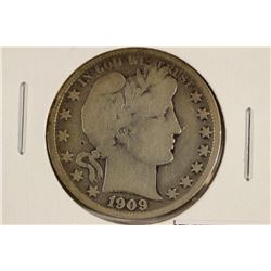 1909-S BARBER HALF DOLLAR (FINE)