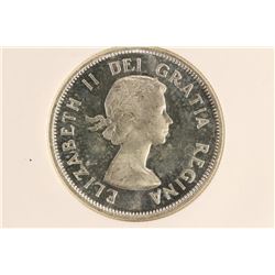 1955 CANADA SILVER 25 CENT NGC PL65