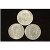 Image 1 : 3-90% SILVER 1964 KENNEDY HALF DOLLARS