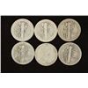 Image 2 : 6 ASSORTED TEEN'S MERCURY DIMES